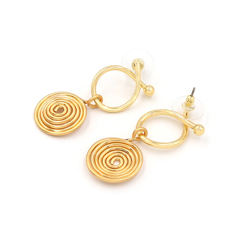 Brass Plated Gold Mosquito Coil Earrings