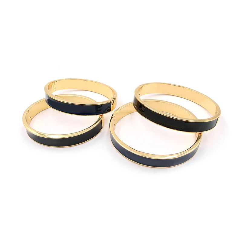 Gold Plated Opening Enamel Brass Bracelet